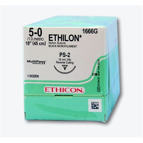Ethilon W1616T- 5/0 45 , ,  .16 , 3/8, Johnson & Johnson
