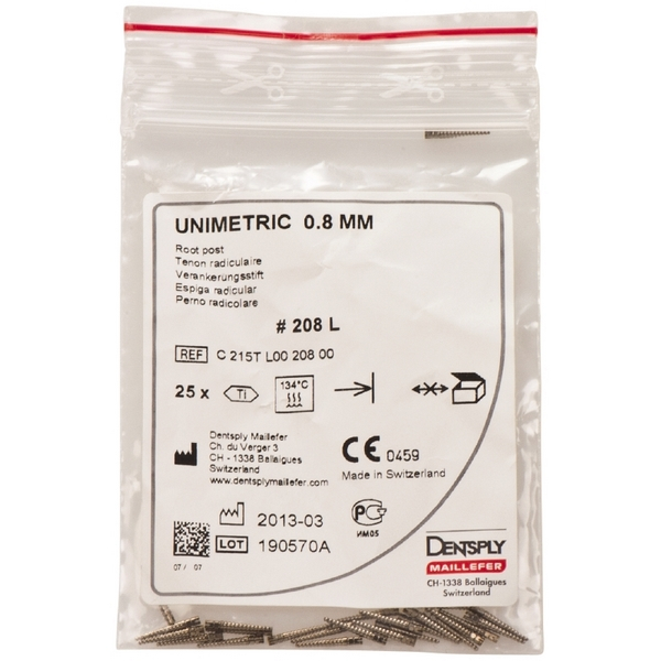Unimetric Titan Root-Post 208L, 25., Maillefer